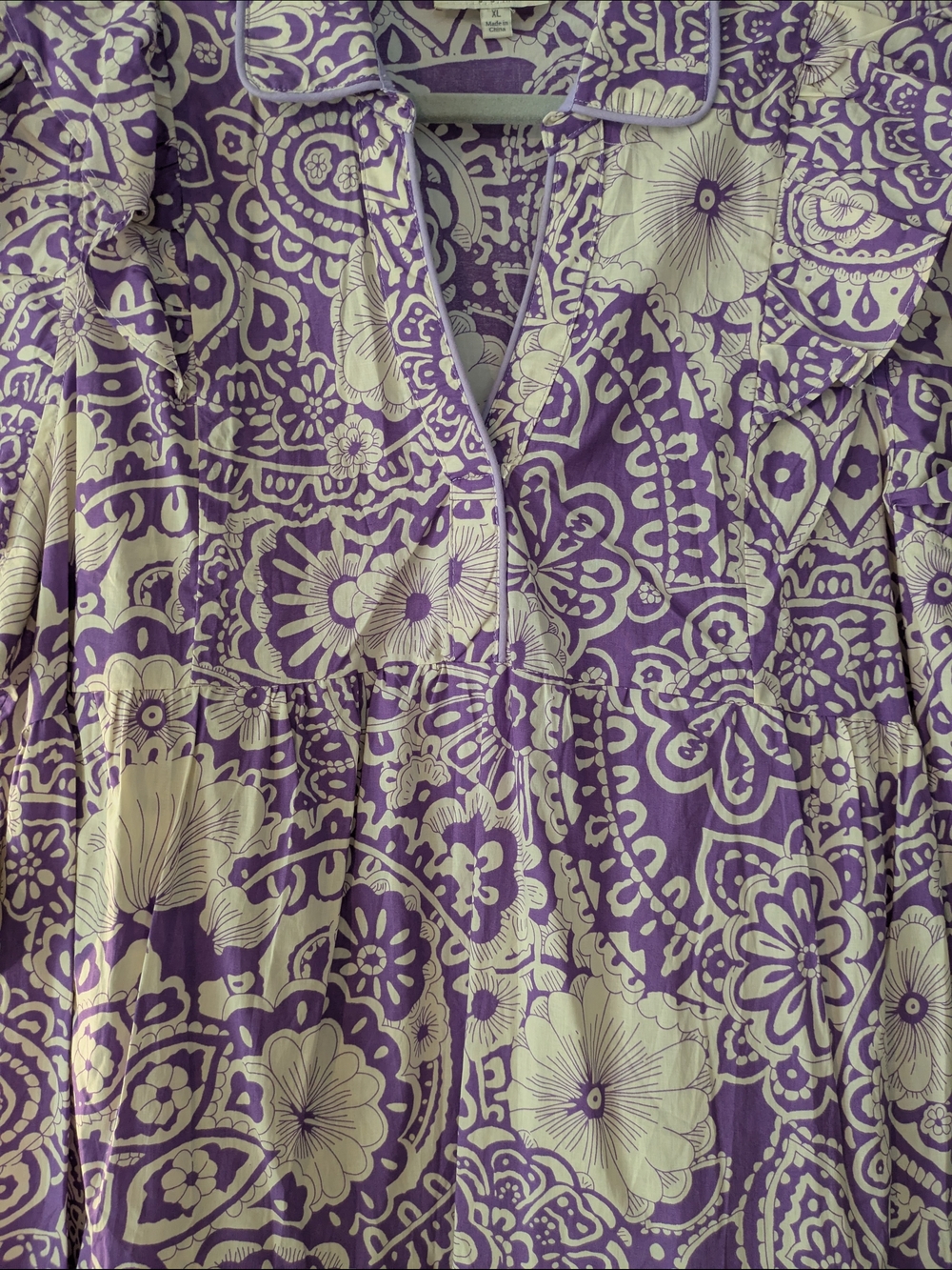 Umgee Purple and Cream Printed Midi Dress - Picture 5 of 14